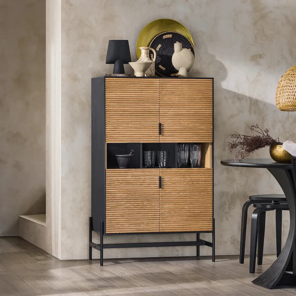 SoBuy Bufetă 84x40x132cm HFSB03-SCH