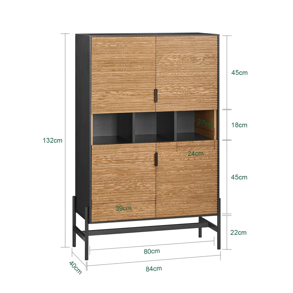 SoBuy Bufetă 84x40x132cm HFSB03-SCH