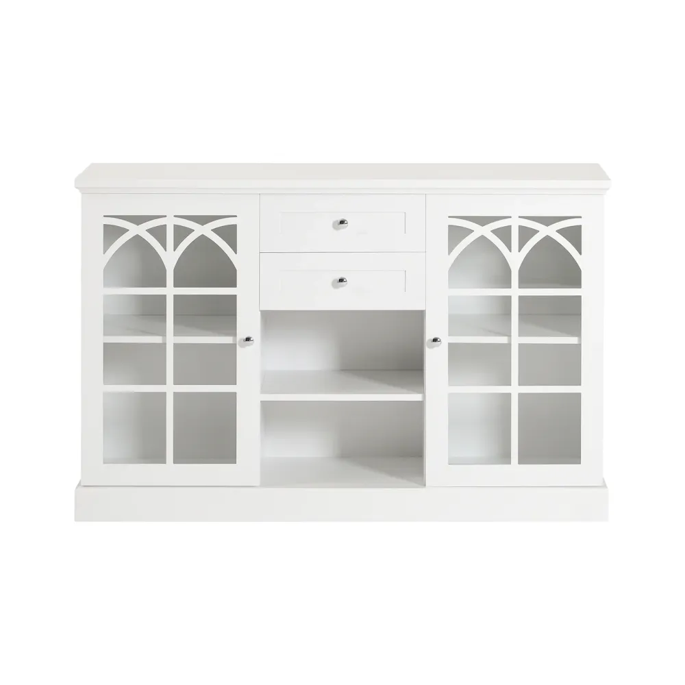 SoBuy Bufetă cu uși din sticlă 120x39x78cm FSB79-W