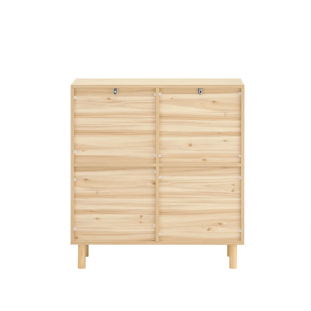 SoBuy Bufetă cu uși glisante din pin 80x35x87cm FSB87-N