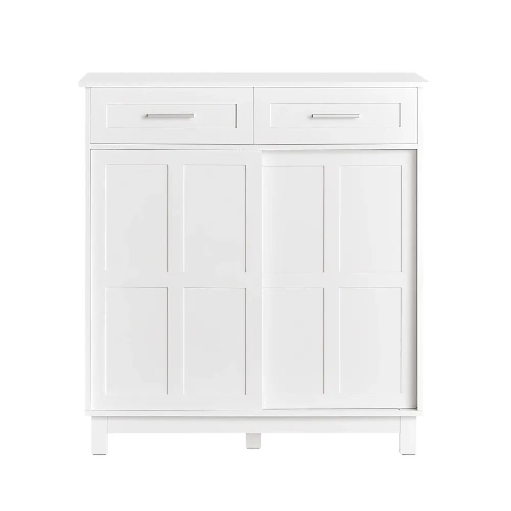 SoBuy FSB84-W Bufet cu usi glisante, Dulap bucatarie, Dulap living, Bufet Alb 80x40x85cm
