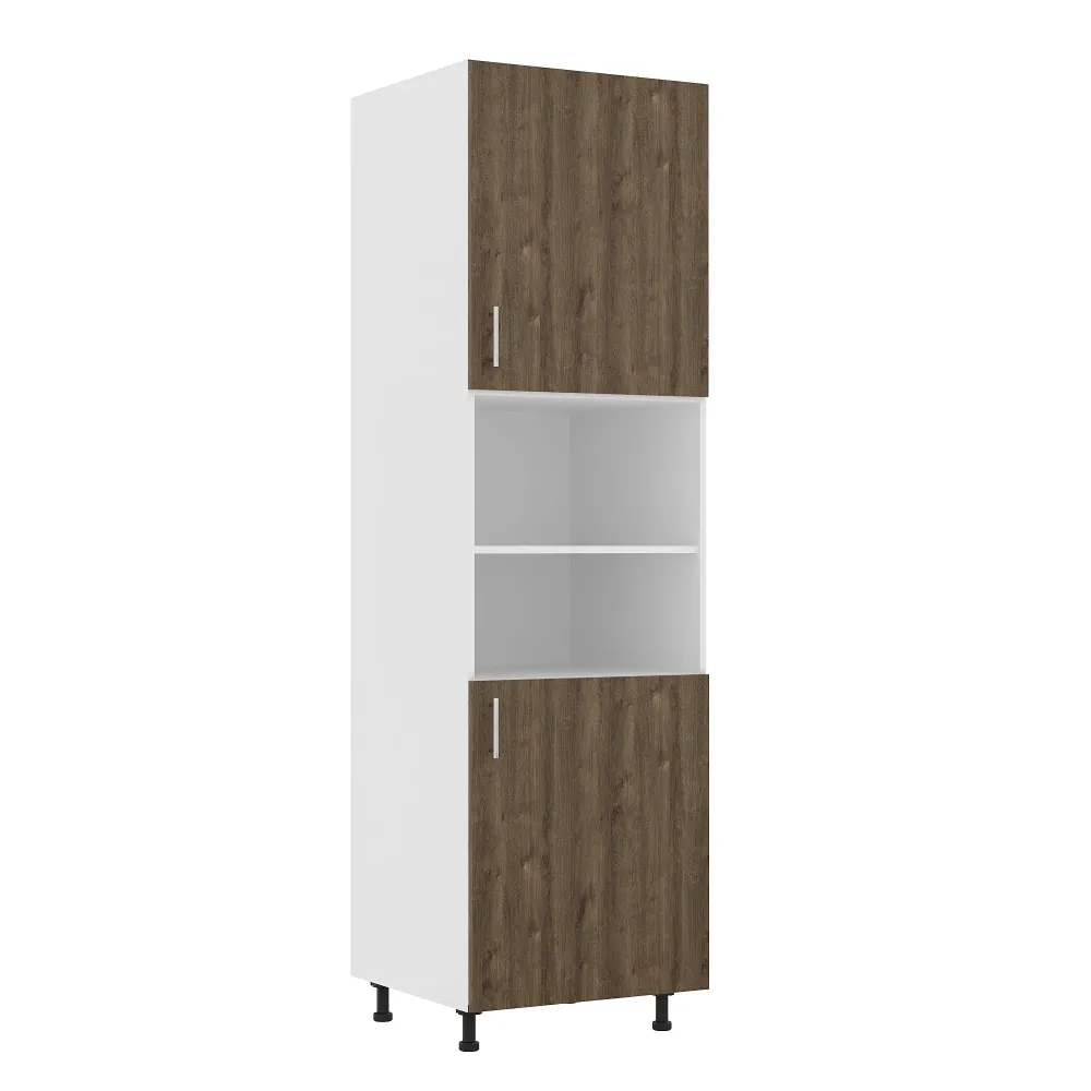 Corp haaus Turn Karo, 2 Usi, cu spatiu cuptor, Stejar Bronz/Alb, 60 x 57 x 210 cm