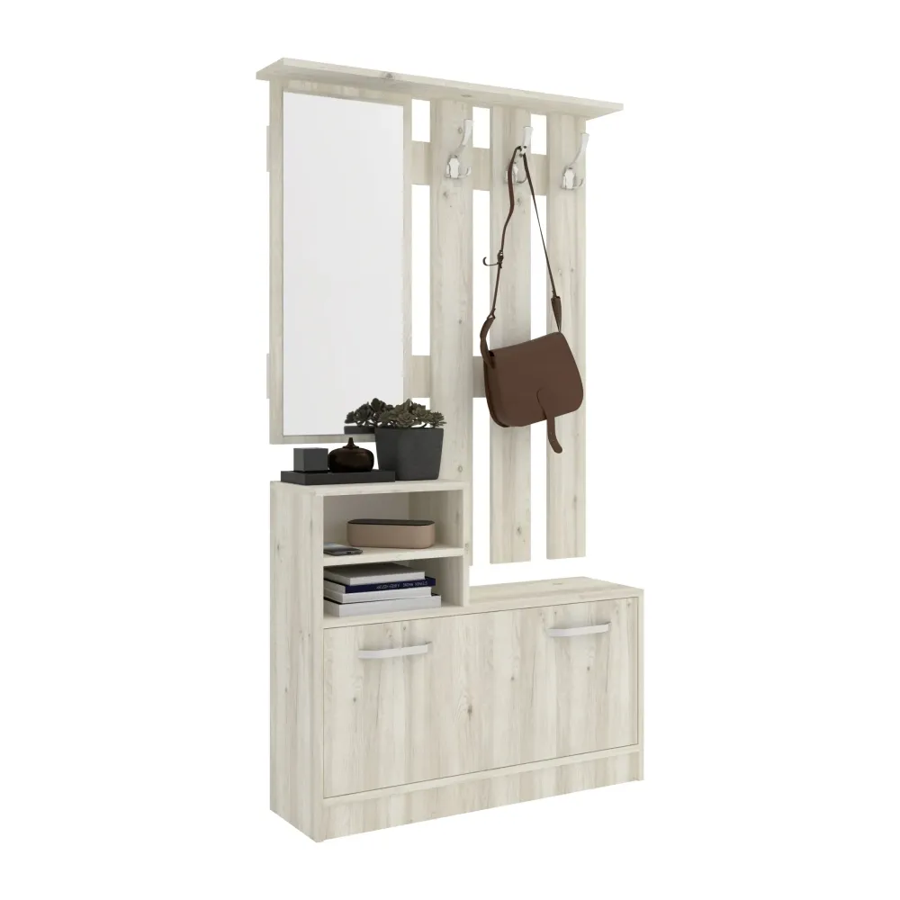 Cuier haaus Lyon, Stejar Alb, L 85 x l 24 x H 180 cm
