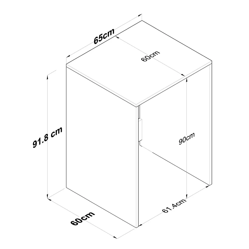 Dulap baie 893RAN3303, alb/nuc, PAL, 65x60x91.8 cm
