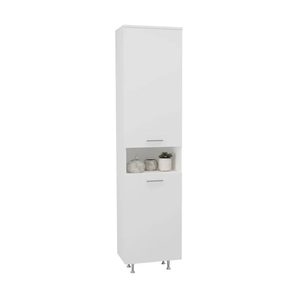 Dulap Baie haaus Dax, cos rufe, Alb, 45 x 32 x 188 cm