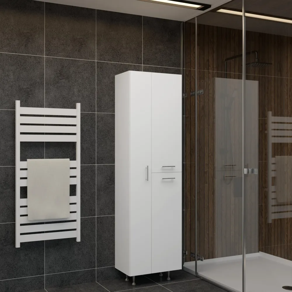 Dulap Baie haaus Dax, 3 Usi, Alb, 50 x 32 x 180 cm
