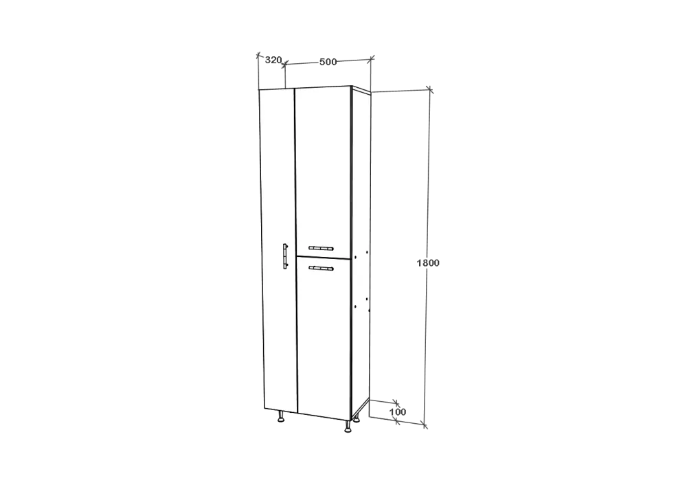 Dulap Baie haaus Dax, 3 Usi, Alb, 50 x 32 x 180 cm