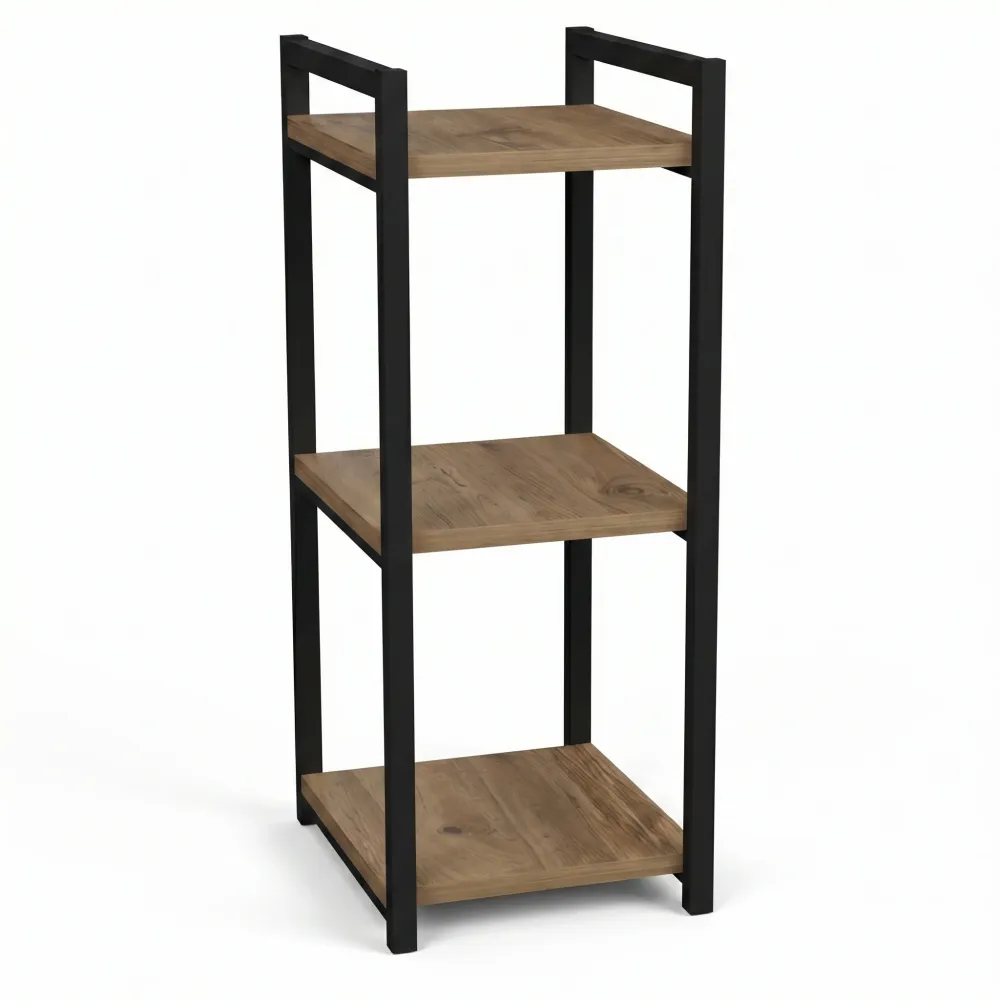RAFT DE podea Negru metal Natural 33x28x70 cm
