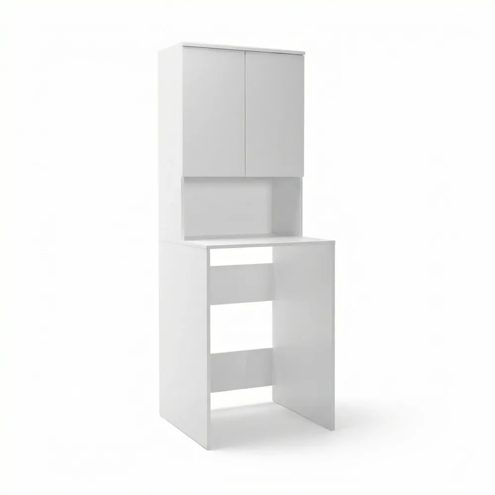 Dulap Baie Adore cu Loc Pentru Masina de Spalat, 3 Rafturi, 2 Usi, Alb, 65 x 182 x 60 cm