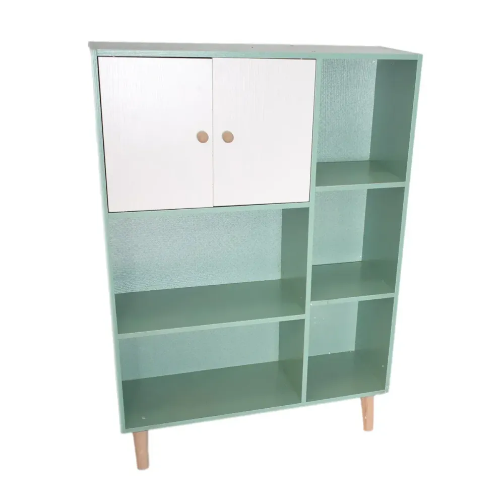Dulap multifunctional din MDF, Naimeed D67, culoare Verde / Alb, 102 x 72 x 24 cm
