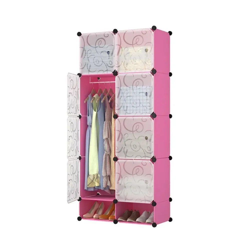 Dulap Modular, 8 Usi, Naimeed D7139, 162x75x37cm, Roz