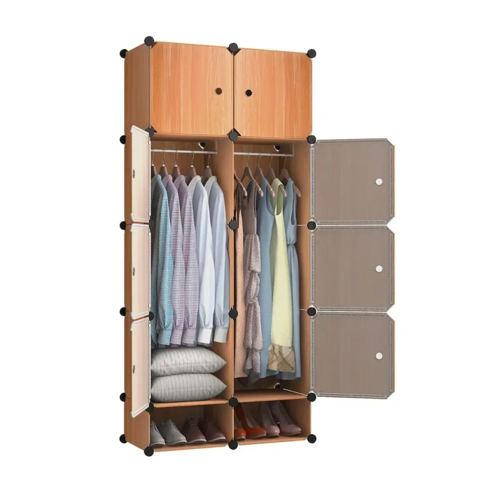 Dulap Modular, 8 Usi, Naimeed D7163, 162x75x37cm, Portocaliu