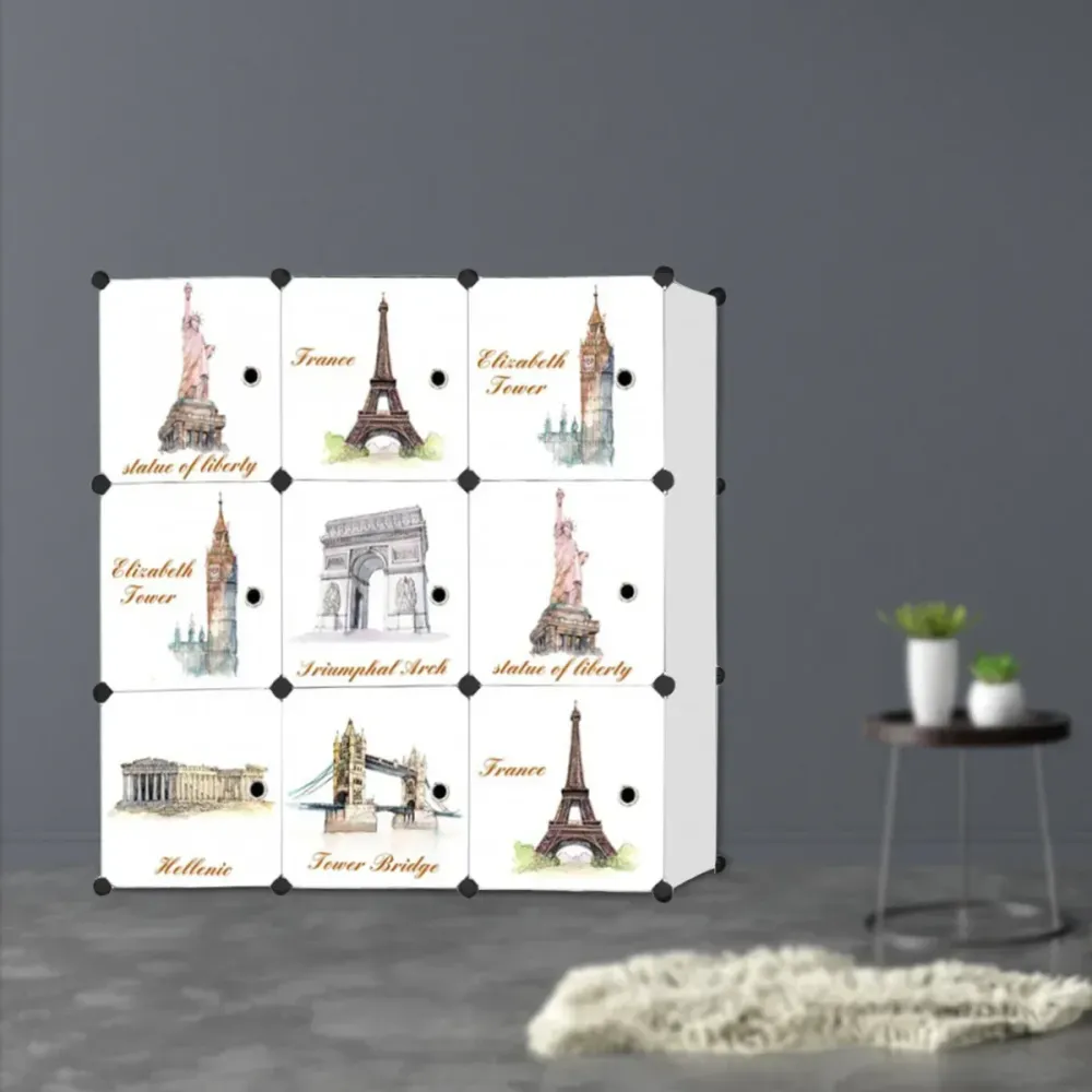 Dulap tip Soldat, Monuments Style, Alb, 9 Usi