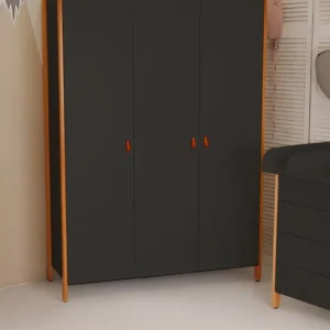 Dulap Cu 3 Uși Scandi Gri Închis-Natur Ingvart