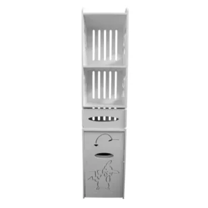 Dulapior cu 3 rafturi si compartiment pentru hartie, Naimeed D149 PVC, culoare Alb, 27 x 120 x 25 cm