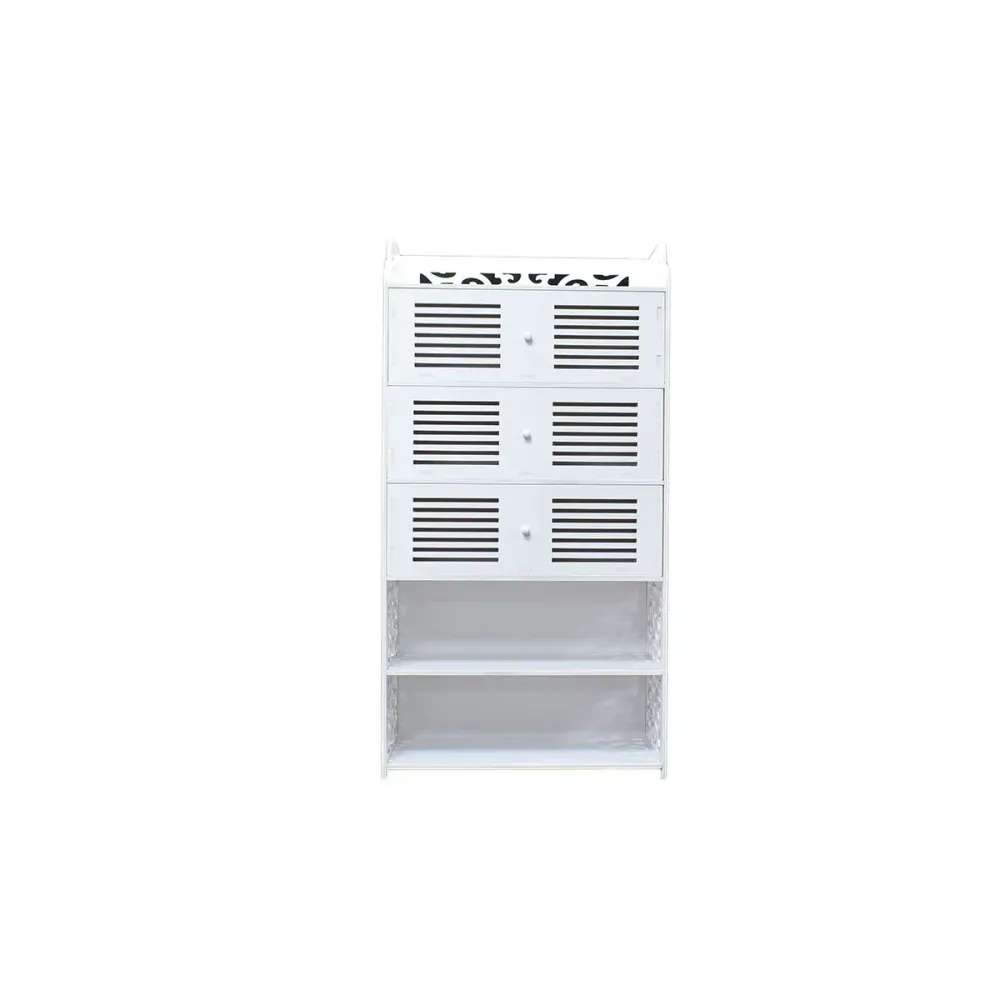 Dulap cu 2 rafturi, 3 sertare, Naimeed D3478, culoare Alb, 120 x 62 x 32 cm