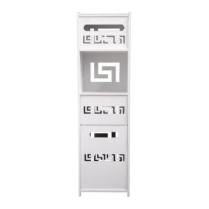 Dulapior cu un raft, compartiment pentru hartie si doua usi, Naimeed D147 PVC, culoare Alb, 25 x 90 x 25 cm