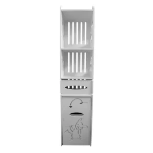 Dulapior cu 3 rafturi si compartiment pentru hartie, Naimeed D149 PVC, culoare Alb, 27 x 120 x 25 cm