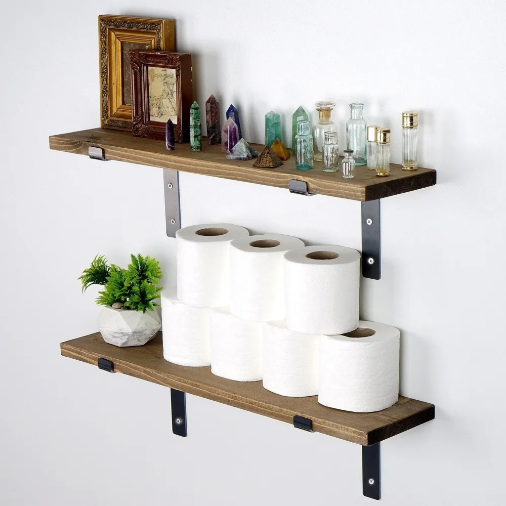 Set Rafturi LAM004, din lemn de molid, 60x14x16 cm