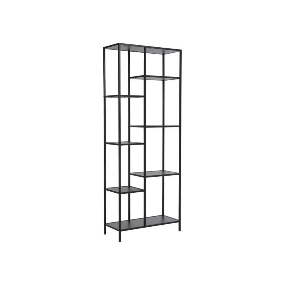 Etajera COSTA , negru, PAL laminat/metal, 70x30x178 cm