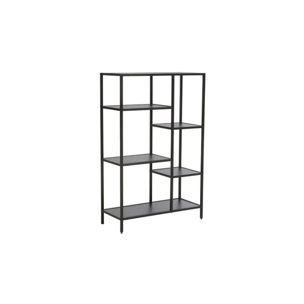 Etajera COSTA B, stejar/negru, PAL laminat/metal, 70x30x109 cm