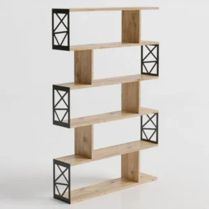 Etajera FRN-12032, stejar/negru, PAL melaminat/metal, 90x20x138 cm