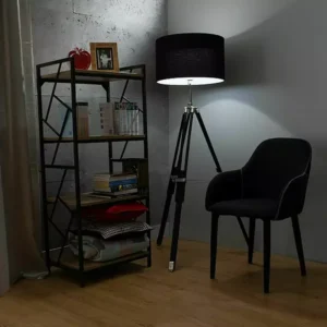 Etajera TABLO R4, stejar/maro inchis, PAL laminat/metal, 60x40x140 cm