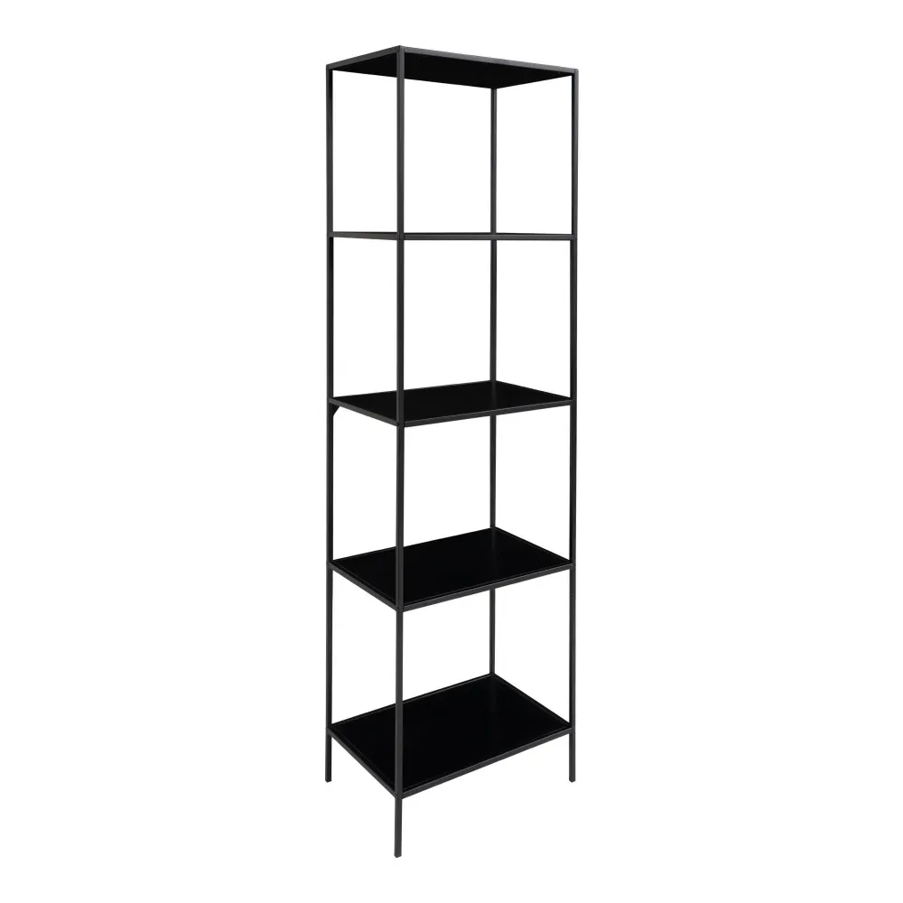 Etajera Vita cu 5 rafturi, negru, rama neagra 51x36x170 cm