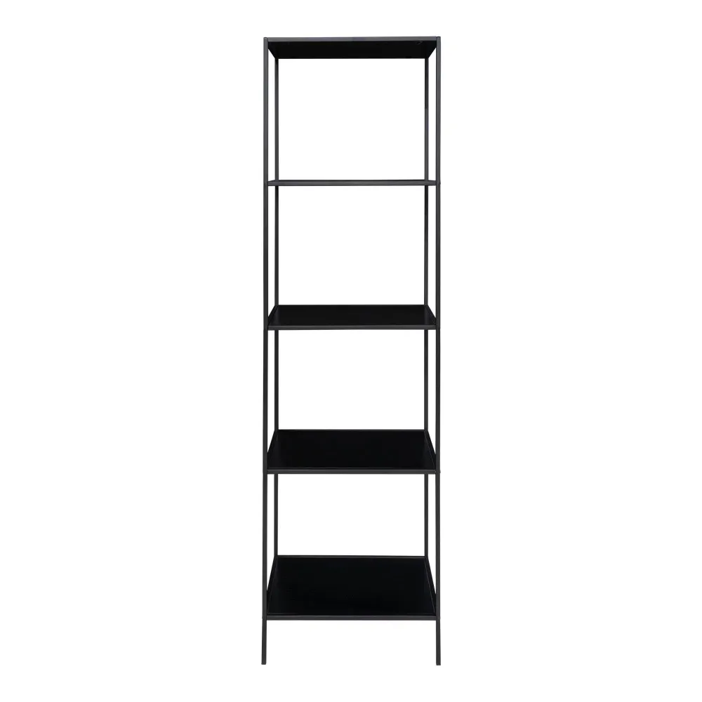 Etajera Vita cu 5 rafturi, negru, rama neagra 51x36x170 cm