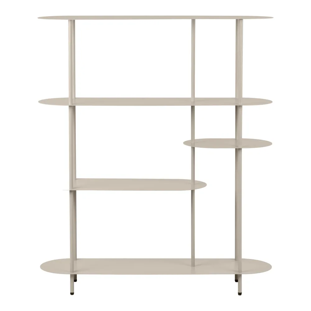 Rieti Etajera, 5 rafturi, asimetrice, metal, nisipiu 31x118x139 cm