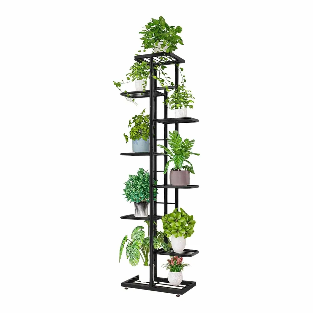 Suport ghivece flori BAMIR TIP 4, gri, metal, 44x22x141 cm