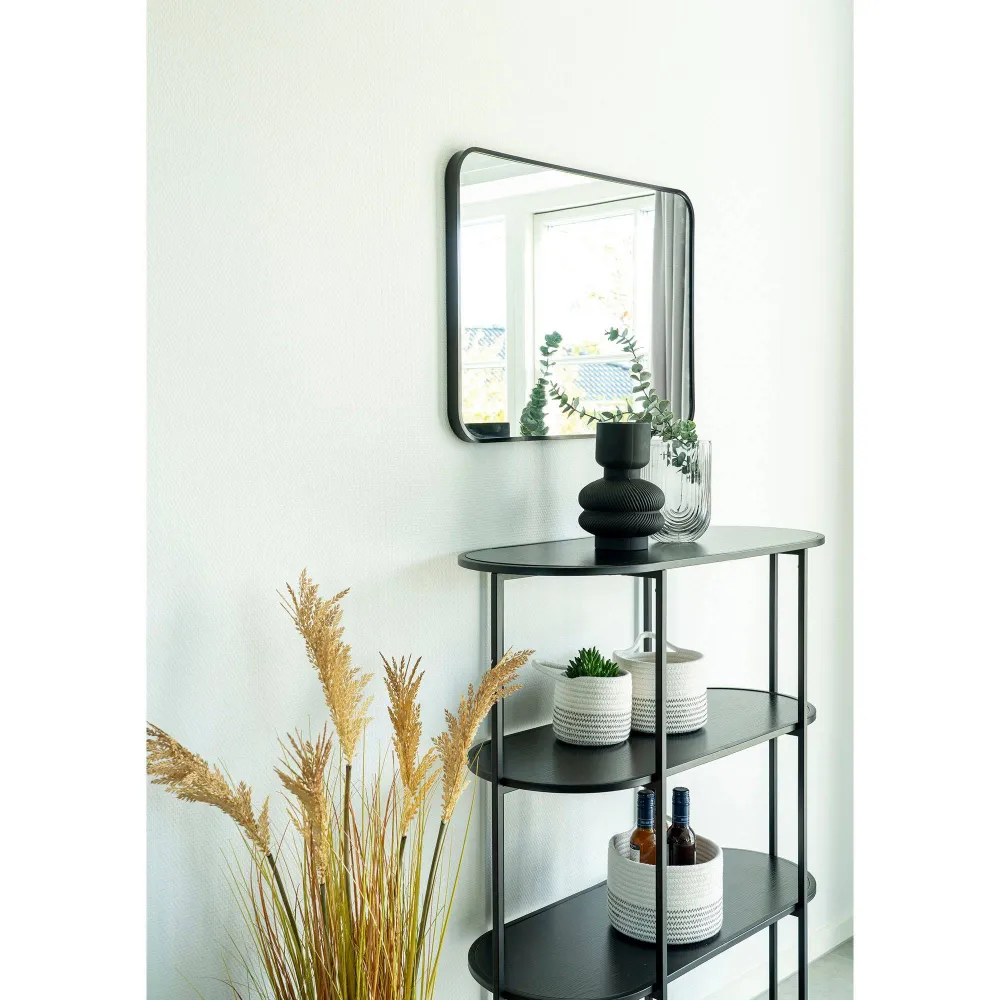 Vita Etajera ovala cu 4 rafturi, negru, rama neagra 85x36x111 cm