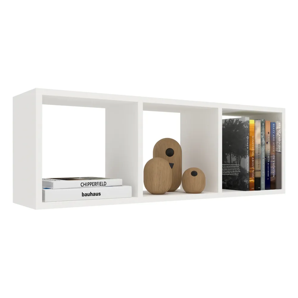 Etajera haaus Lira, 3 Casete, Alb, 90 x 20 x 30 cm