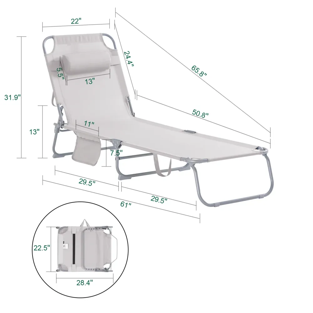 SoBuy OGS35-MIX2 Set de 2 șezlonguri de grădină șezlong cu pernă și buzunar lateral șezlong de exterior pentru terasă, pla...