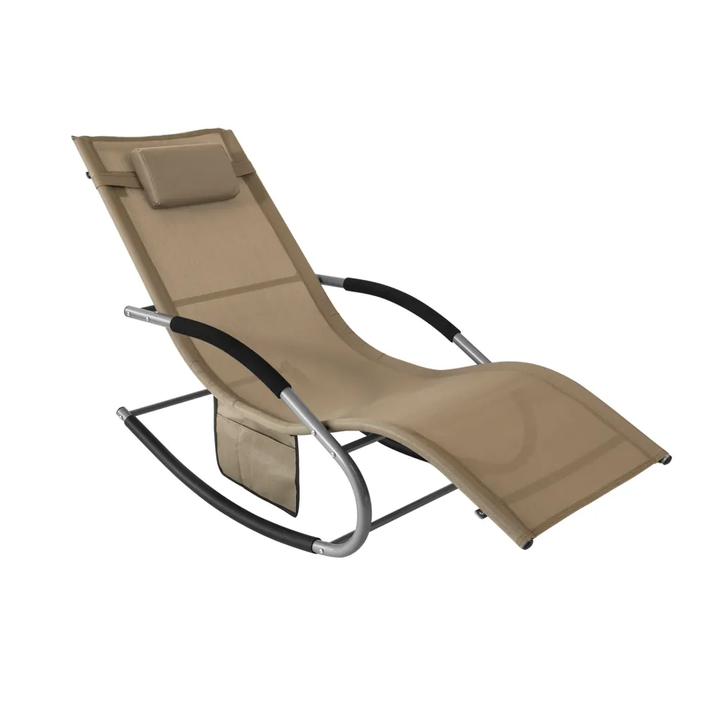 SoBuy Sezlong balansoar cu tetiera 63x150x87cm OGS28-BR
