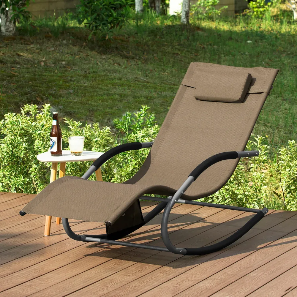 SoBuy Sezlong balansoar cu tetiera 63x150x87cm OGS28-BR