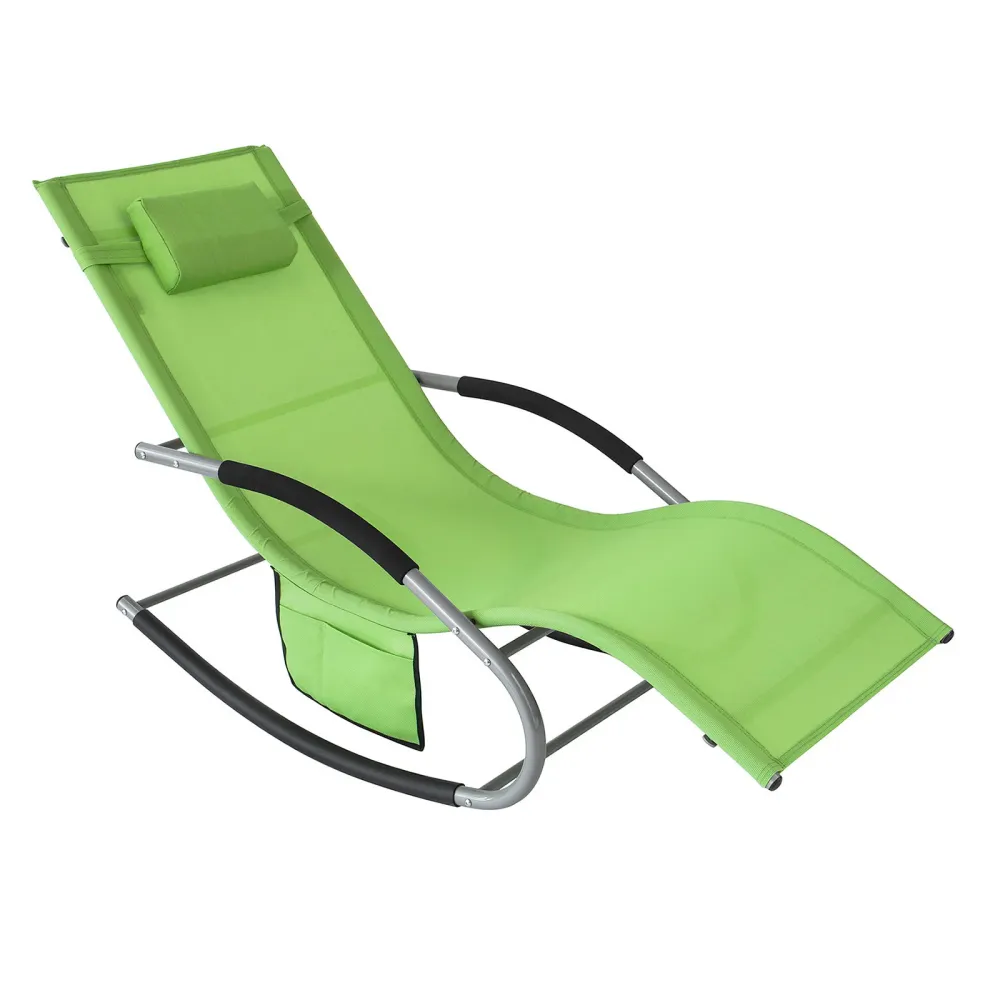 SoBuy Sezlong balansoar cu tetiera 63x150x87cm OGS28-GR