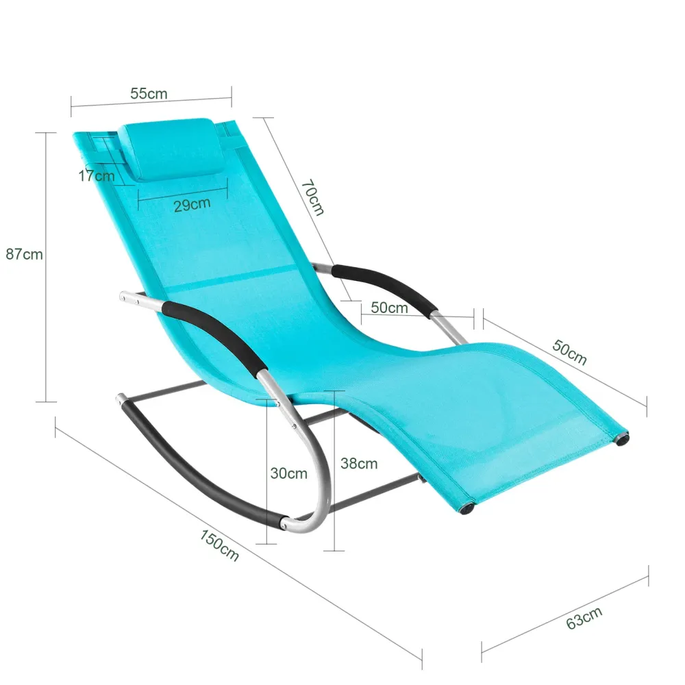 SoBuy Sezlong balansoar cu tetiera 63x150x87cm OGS28-HB