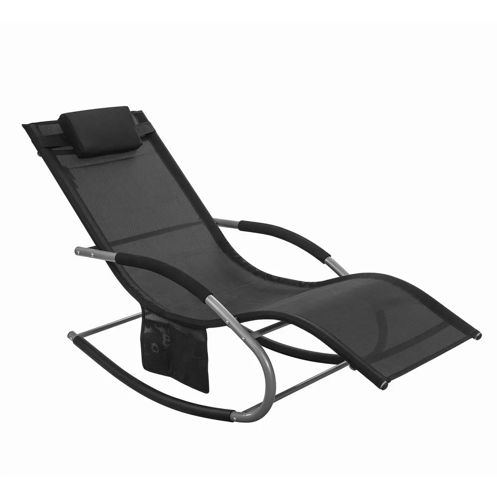 SoBuy Sezlong balansoar cu tetiera 63x150x87cm OGS28-SCH