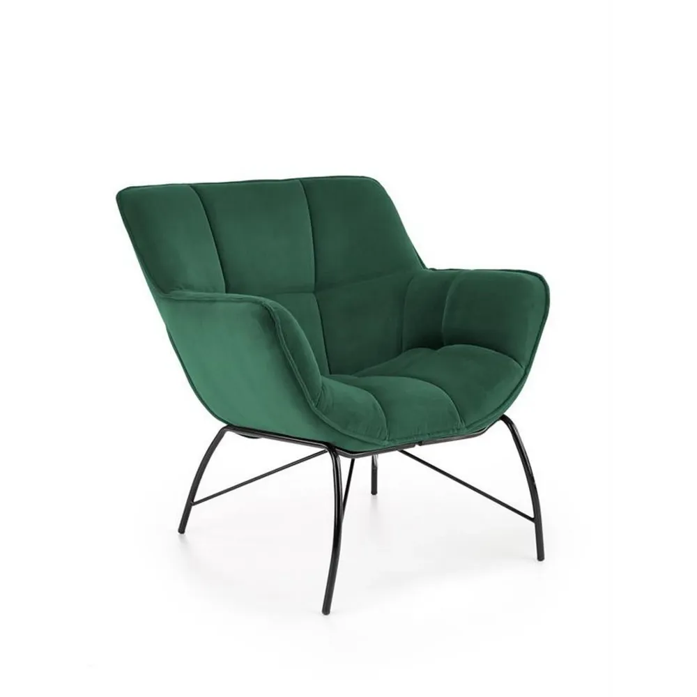 Fotoliu modern Elementis Belton - Catifea - 74x73x78 cm - Verde