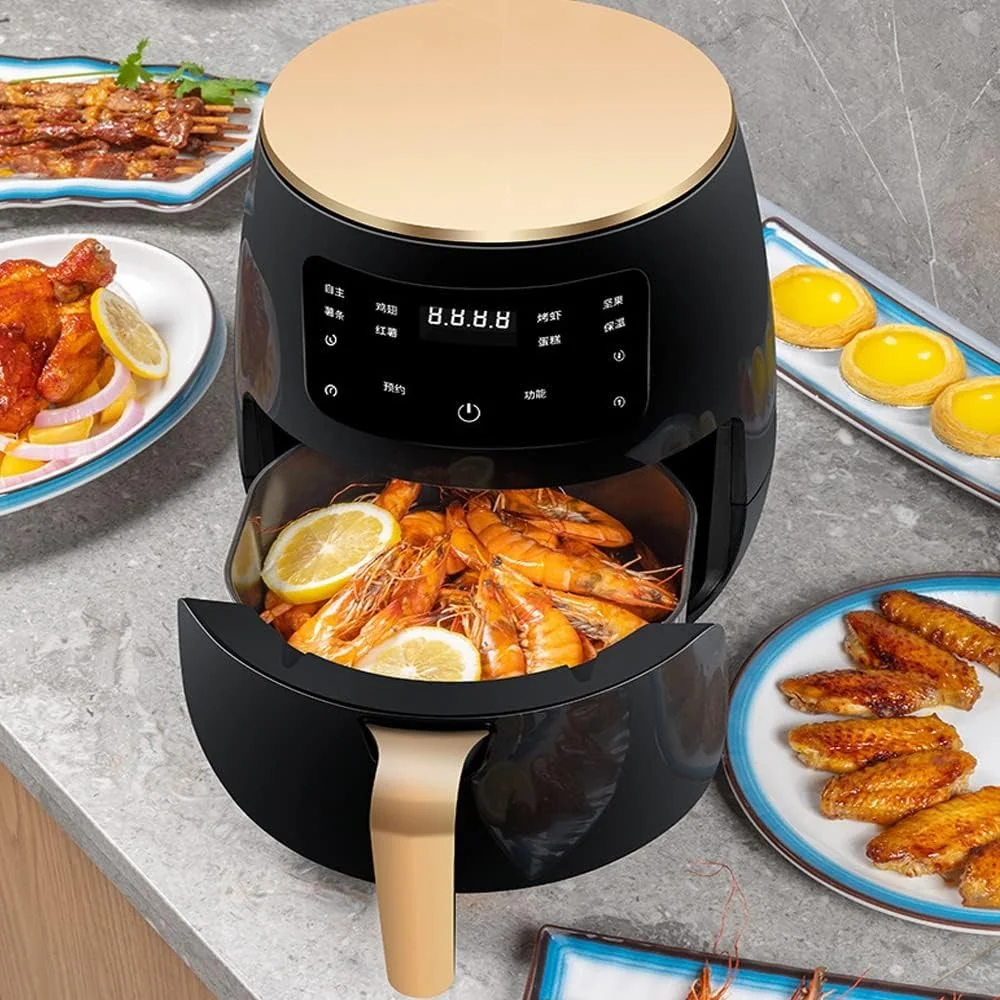 Friteuza cu aer cald, Air Fryer, 2400W, capacitate 6L ,afisaj digital, LCD Touch control
