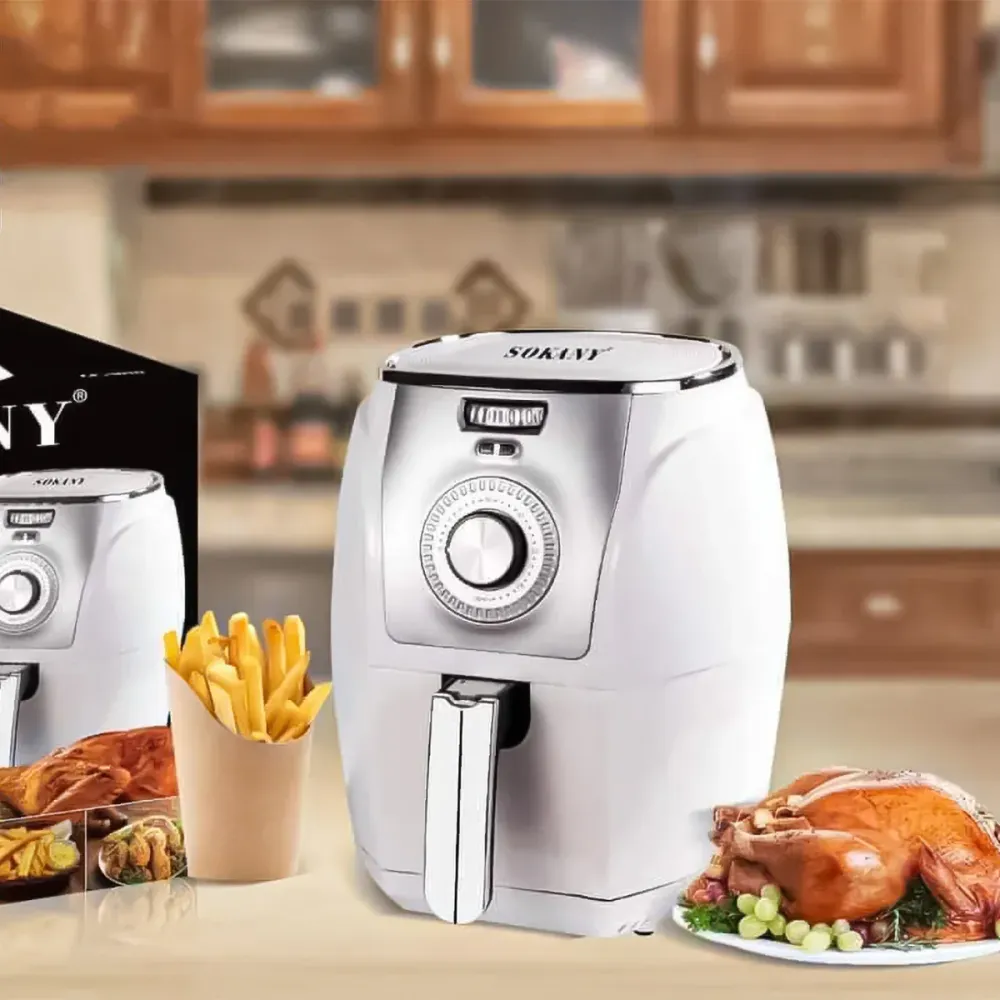 Friteuza fara ulei Sokany SE-3010, 1500W, 5L, Control Temperatura, Alb