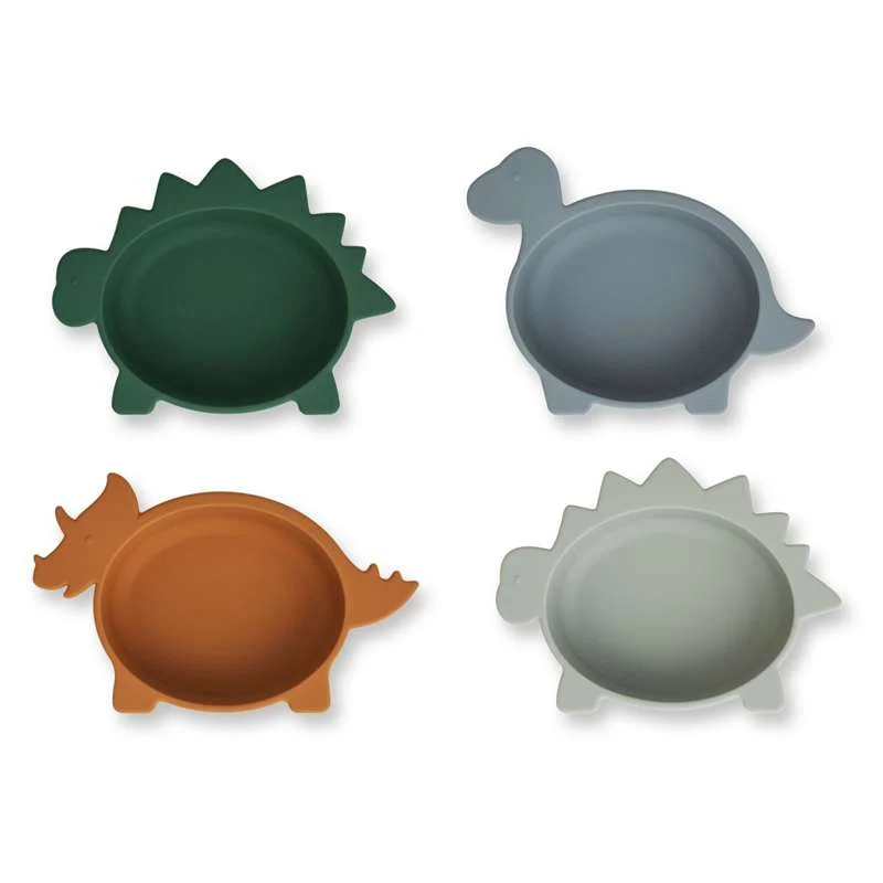 Liewood Iggy Set cu Mini Boluri - 4 pachete - Silicon - Dino Albastru Multiple Mix