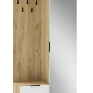 Mobiler hol CORAL, stejar auriu/alb, PAL laminat, 100x45x203 cm
