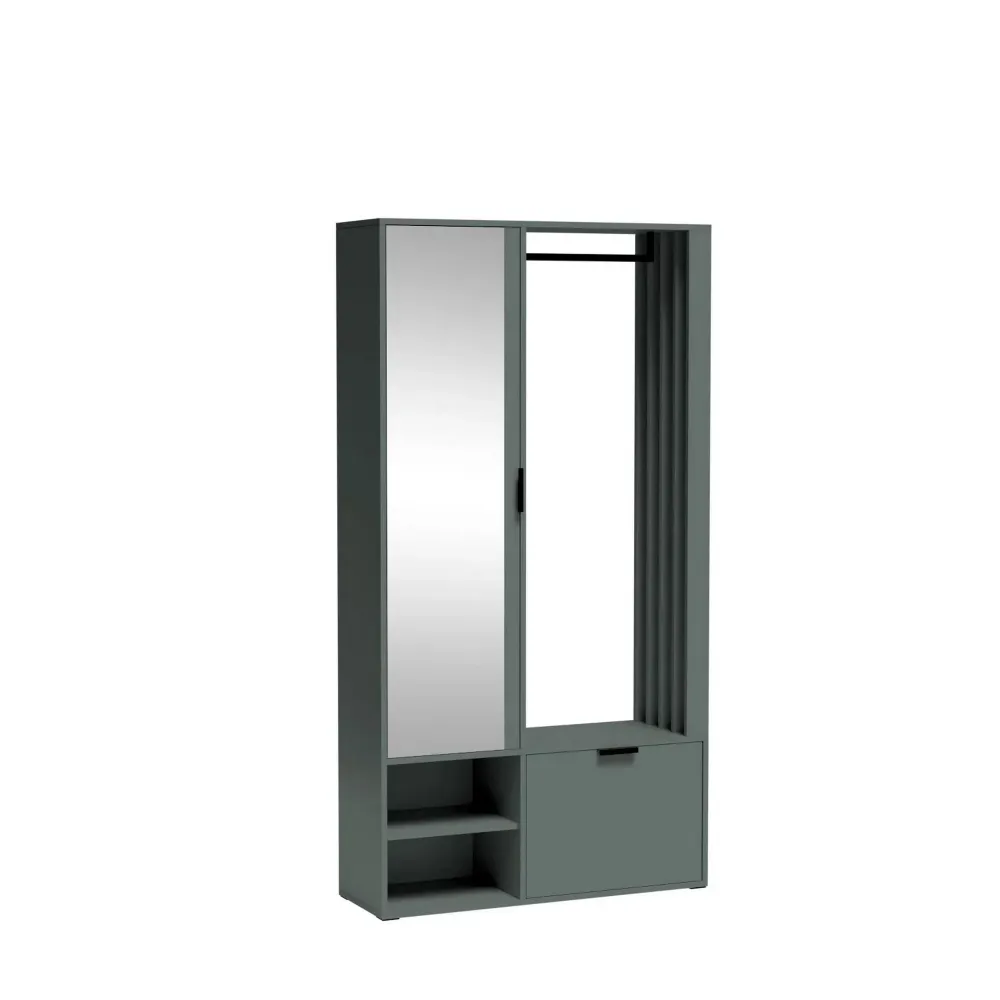 Set hol MILO UNI, verde, PAL laminat/metal, 100x33x189.4 cm