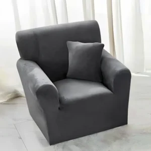 Husa Elastica Catifea, Fotoliu, UNI, Gri, -04