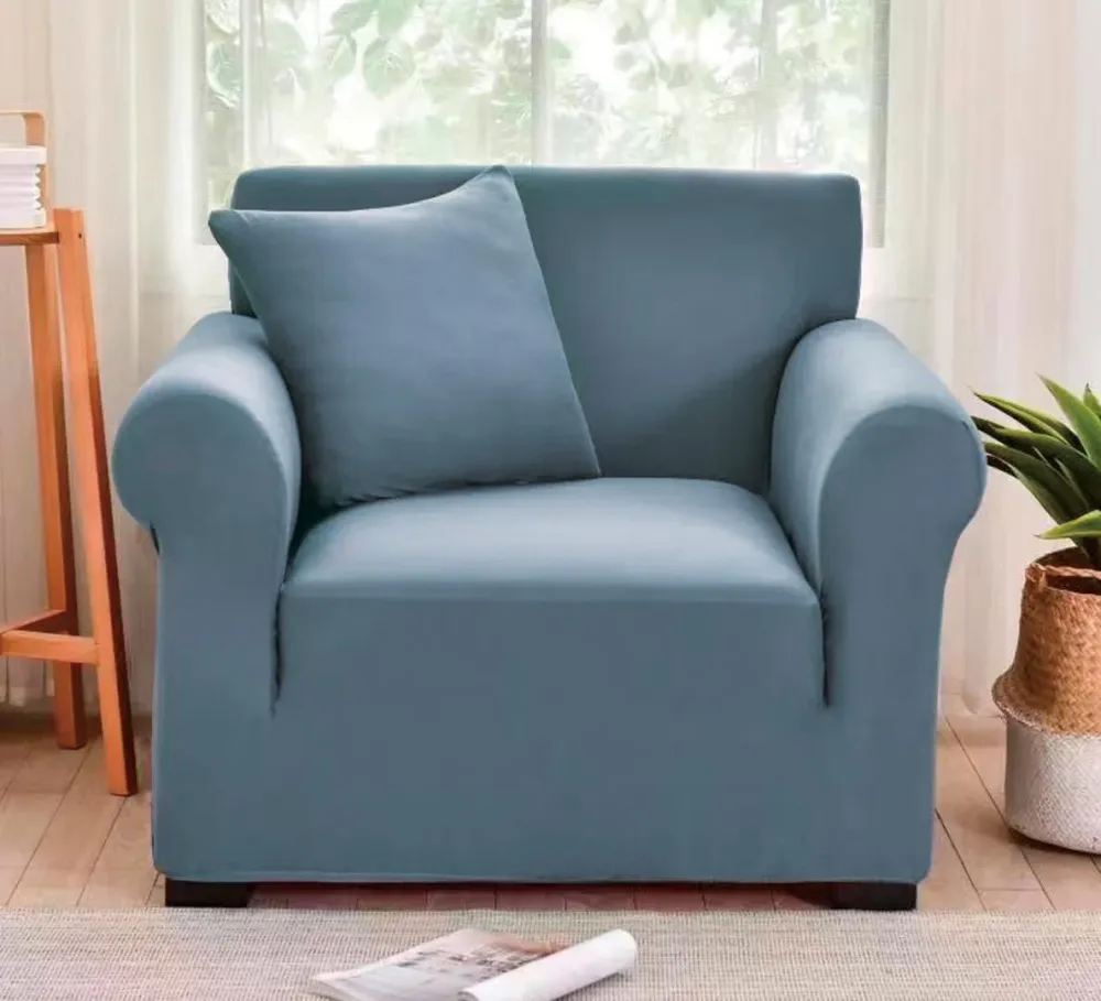 Husa Elastica Fotoliu, Bumbac Elasticizat, UNI, Bleu, S01