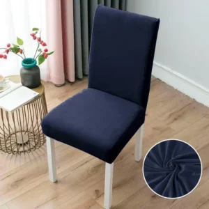 Set 6 Huse Elastice Scaun, Bumbac Elasticizat, Uni, Bleumarin, C14795