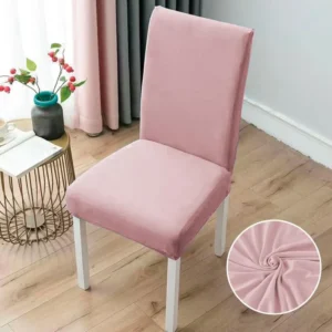 Set 6 Huse Elastice Scaun, Bumbac Elasticizat, Uni, Roz, C14798