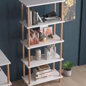 Raft decorativ cu 5 rafturi din lemn